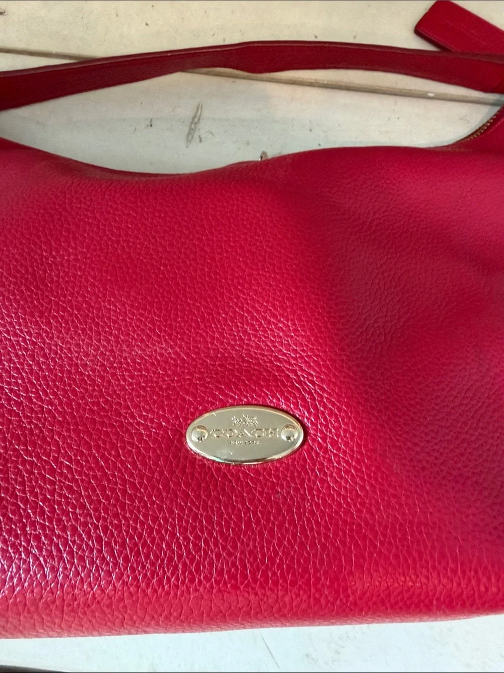 Coach Women's Red Leather Shoulder Bag